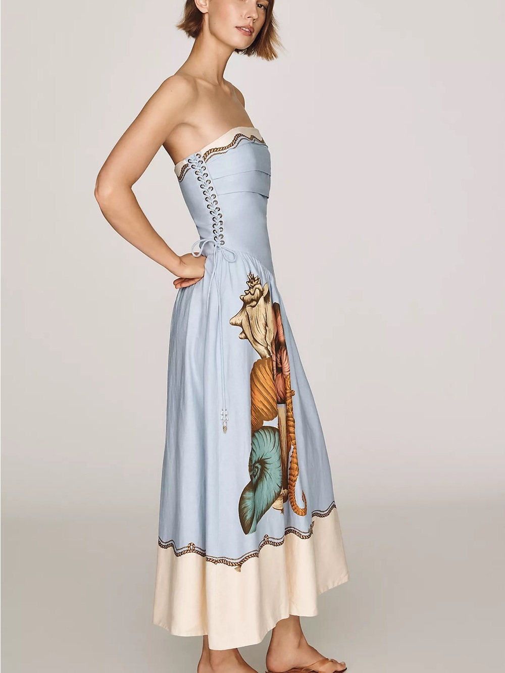 NWT Anthropologie Farm Rio Souvenir Strapless Midi Dress Size Small - Picture 4 of 4